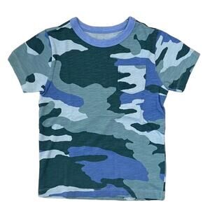 NWT J. Crew Boys' Blue Camo Pocket Crewneck T-Shirt